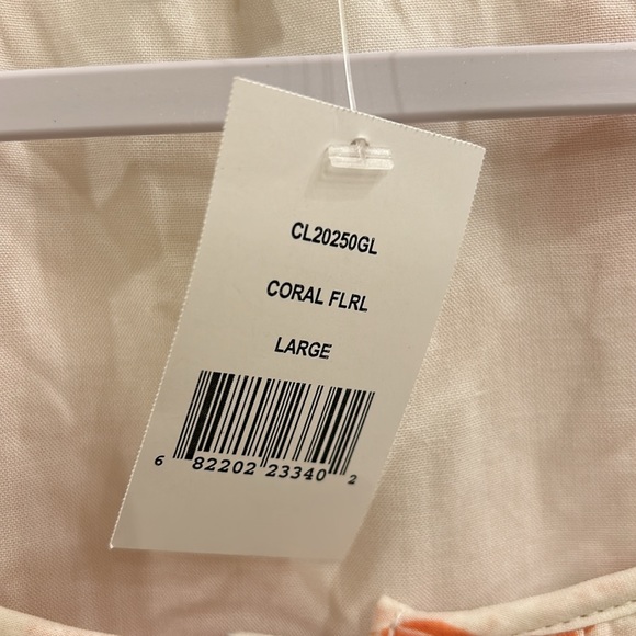 Gibson Look coral floral shirt NWT - Picture 3 of 7